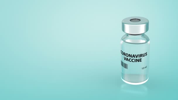 Concept Vaccination Contre Coronavirus Covid Flacon Vaccin Bleu Filant Sur — Video