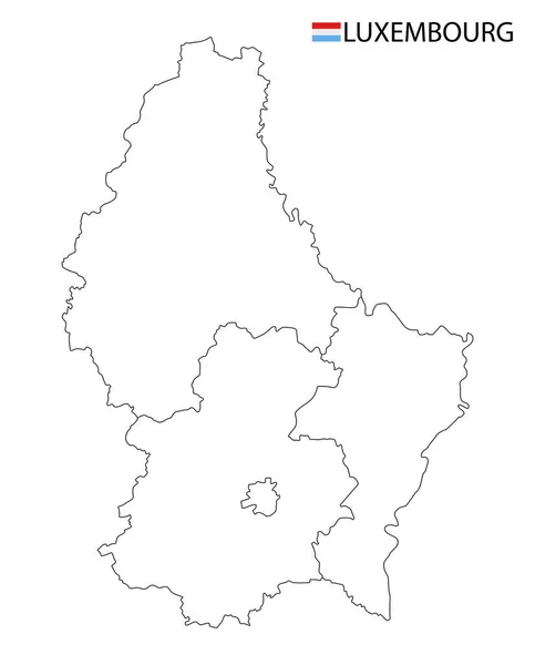 Luxemburgo Mapa Blanco Negro Resumen Detallado Regiones Del País Ilustración — Vector de stock