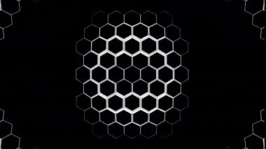 Beyaz altıgenler geometrik yüzey, merkezden hareket