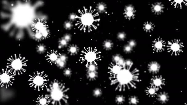 Coronavirus på en svart bakgrund. — Stockvideo