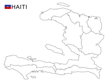 Haiti haritası, ülkenin siyah beyaz ana hatları..