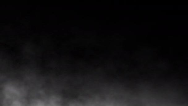 Atmosférický Kouř Bílý Kouř Pomalu Vznáší Vesmírem Černém Pozadí Mlhový — Stock video