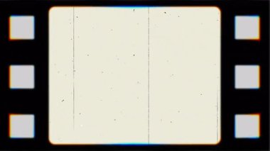 Eski Film Efekti, Çerçeve ve 8mm film dokusu. Film dokusu, kompozisyonda kullanılabilir, düzensizlik etkisi. Tahıl, çizik ve röfle var. Kusursuz döngülü animasyon.