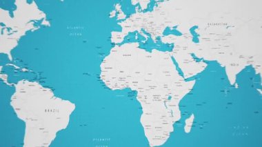 Animasyon Ulusal Bayrağıyla Dünya Haritasında Gana