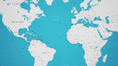 Animasyon Ulusal Bayrağıyla Dünya Haritasında Haiti