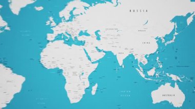 Vietnam Dünya Haritasında Animasyon Ulusal Bayrağıyla