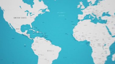 Nikaragua Animasyon Ulusal Bayrağıyla Dünya Haritasında