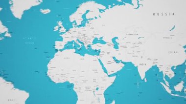 Gürcistan Ulusal Bayrağı Canlandırılmış Dünya Haritasında