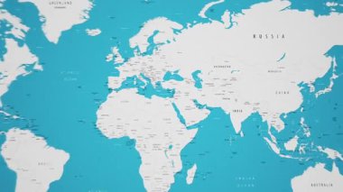 Animasyon Ulusal Bayrağıyla Dünya Haritasında Özbekistan