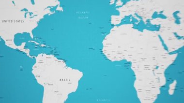 Animasyon Ulusal Bayrağı ile Dünya Haritasında Surinam