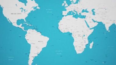 Animasyon Ulusal Bayrağıyla Dünya Haritasında Paraguay