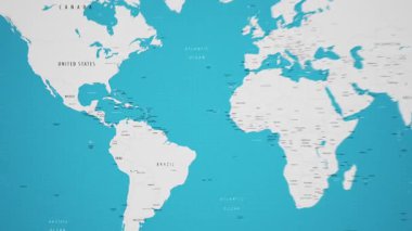 Animasyon Ulusal Bayrağıyla Dünya Haritasında Ekvador