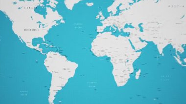 Canlandırılmış Ulusal Bayrak ile Dünya Haritasında Bolivya