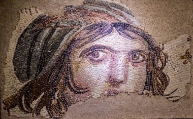 Zeugma Museum, Gaziantep / Turkey - June 2019: Mosaics in Zeugma Mosaic Museum in Gaziantep City, Turkey clipart