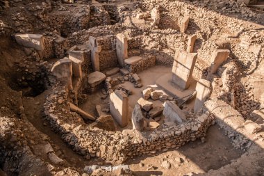 Göbeklitepe, Şanlıurfa / Türkiye - Ekim 2019: Göbekli Tepe Şanlıurfa, Türkiye 'de bir arkeoloji sahası