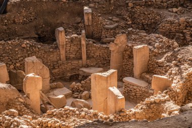 Göbeklitepe, Şanlıurfa / Türkiye - Ekim 2019: Göbekli Tepe Şanlıurfa, Türkiye 'de bir arkeoloji sahası