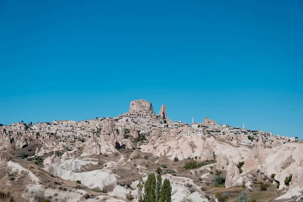 Ortahisar Cappadocia Törökország 2019 Június Ortahisar Ortahisar Várának Panorámaképe — Stock Fotó