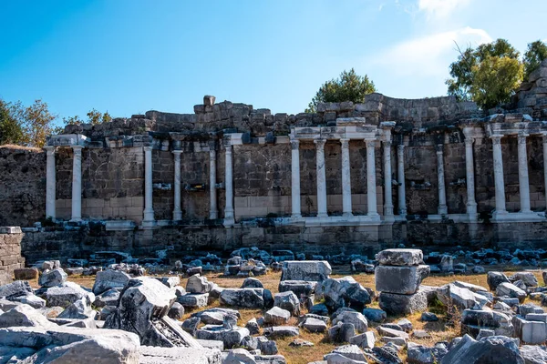 Ruïnes Van Apollon Apollo Tempel Side Ancient City Antalya Turkije — Stockfoto