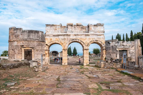 Ruinerna Hierapolis Forntida Stad Theather Pamukkale Stad — Stockfoto