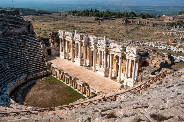 Ruinas Hierápolis Antiguo Teatro Ciudad Pamukkale — Foto de Stock