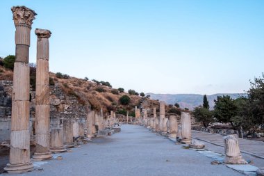Celsus Kütüphanesi ve antik tiyatro Efes Antik Kenti Efes, Türkiye 'nin kalıntıları arasındadır.