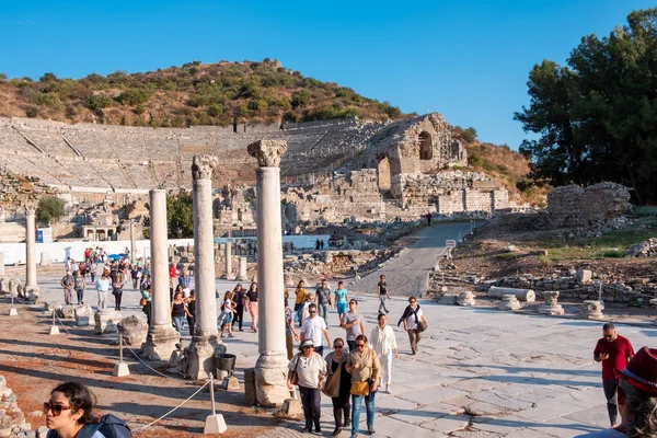Biblioteca Celsus Está Ruinas Antigua Ciudad Efeso Ciudad Efeso Izmir — Foto de Stock
