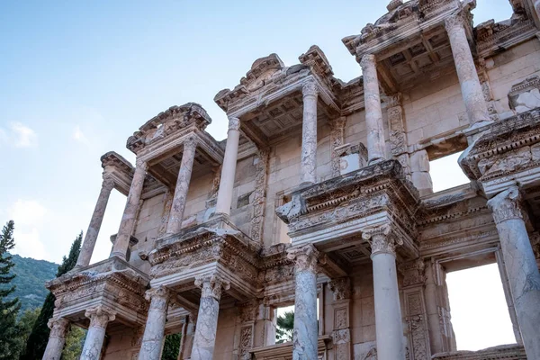 Biblioteca Celsus Teatro Antigo Estão Ruínas Éfeso Cidade Antiga Efes — Fotografia de Stock