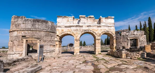 Ruinas Hierápolis Antiguo Teatro Ciudad Pamukkale Denizli Turquía — Foto de Stock