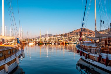 Milta Marina, Bodrum / Türkiye - Eylül 2019: Milta Marina Bodrum Downtown 'da popüler bir yer