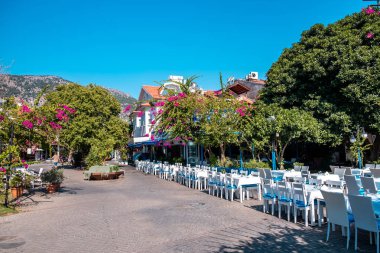 Gocek, Fethiye, Mugla / Türkiye - Haziran 2019: Gocek Kasabasının balık restoranları
