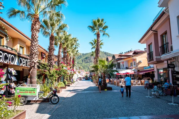 Gocek, Fethiye, Mugla / Türkiye - Haziran 2019: Gocek Kasabasının balık restoranları