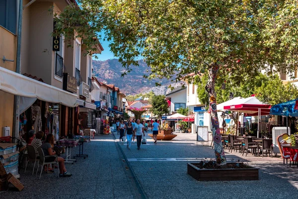 Gocek, Fethiye, Mugla / Türkiye - Haziran 2019: Gocek Kasabasının balık restoranları