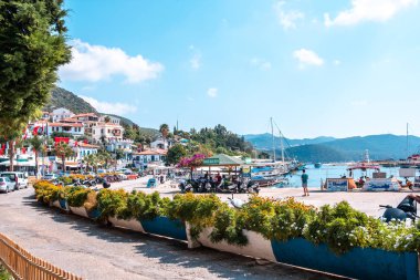 Antalya 'daki Kas Town, Antalya' daki Hava Görüntüsü Panoramik Fotoğraf Kas Town, Antalya