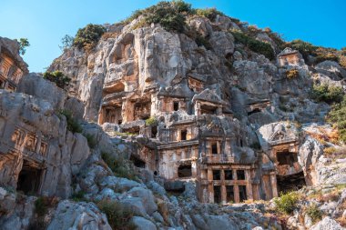 Myra Oymalı Taş Evler ve Mezarlar, Myra Antik Kenti, Demre, Antalya, Türkiye Harabeleri