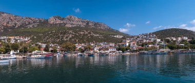 Antalya 'daki Kas Town, Antalya' daki Hava Görüntüsü Panoramik Fotoğraf Kas Town, Antalya