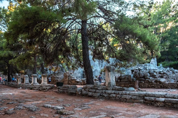Phaselis Ruinen Des Phaselis Antiken Stadttheaters Kemer Antalya Truthahn — Stockfoto