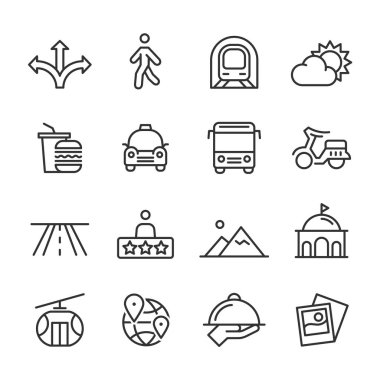 Vektör simgeleri seyahat seti