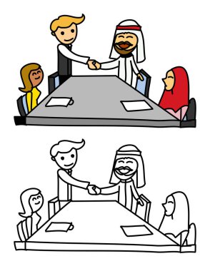 Arap ve iş vektör.