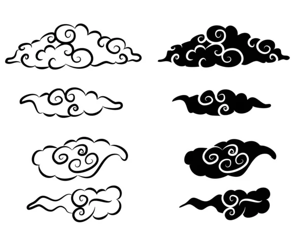 Cloud Tattoo Chinese Cloud — Stockvector