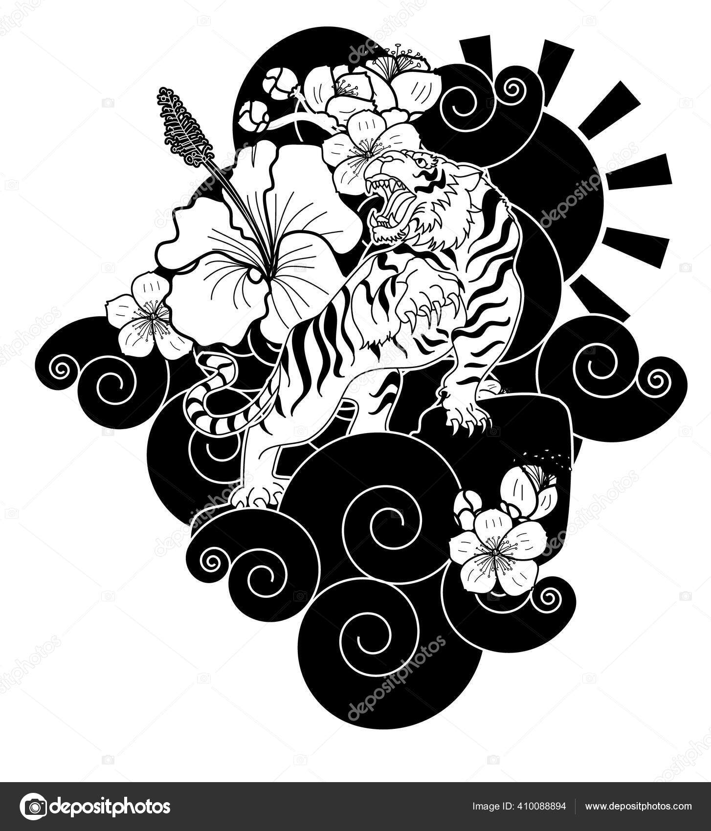 Doodle Art Style Tiger Face Cherry Flower Rising Sun Tattoo Stock Vector Image by ©umami1431@ #410088894 Doodle Art Style Tiger Face Cherry Flower Rising Sun Tattoo Stock Vector Image by ©umami1431@ #410088894