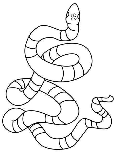 Vector Serpiente Dibujado Mano Ilustración Aislar Sobre Fondo Blanco — Archivo Imágenes Vectoriales