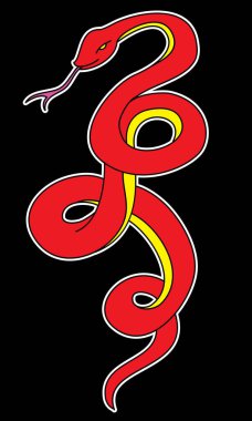 yılan dövmesi biçim vektör illüstrasyonu.