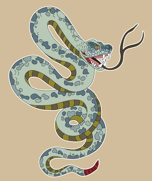 Aperçu Vecteur Serpent Isolat Cobra Dessiné Main Sur Blanc — Image vectorielle
