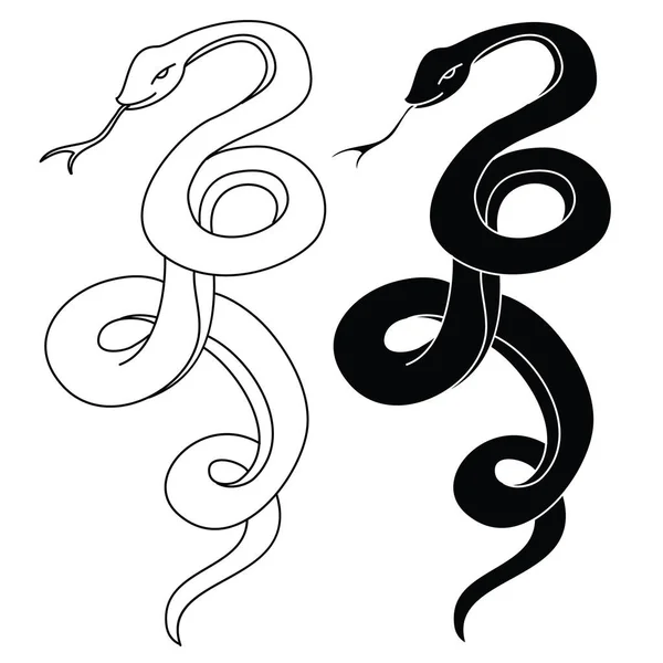 Snake Tattoo Style Vector Illustration — Stock Vector