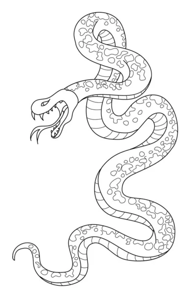 Serpiente Cobra Tattoo Hand Dibujado Serpiente China Etiqueta Engomada Serpiente — Vector de stock