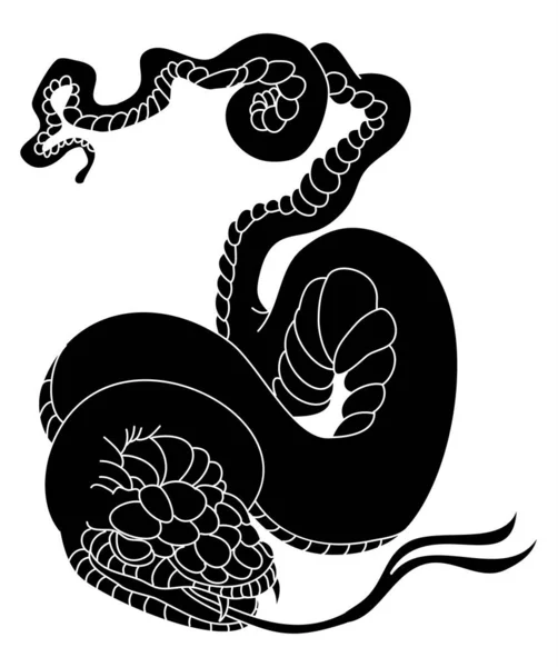 Aperçu Vecteur Serpent Isolat Cobra Dessiné Main Sur Fond Blanc — Image vectorielle