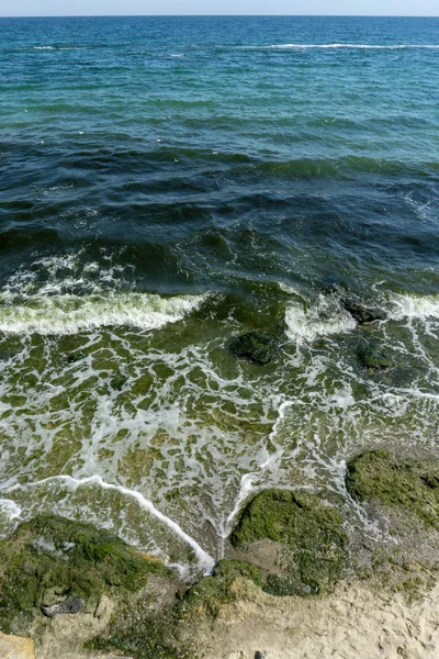 Güneşli bir günde dalgalar deniz