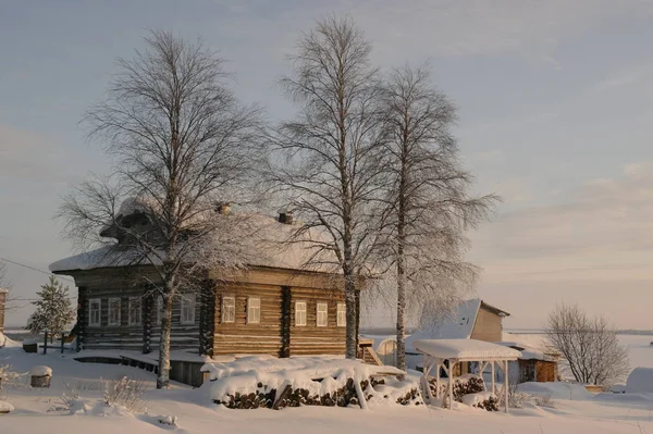 Деревня России Зимой — стоковое фото