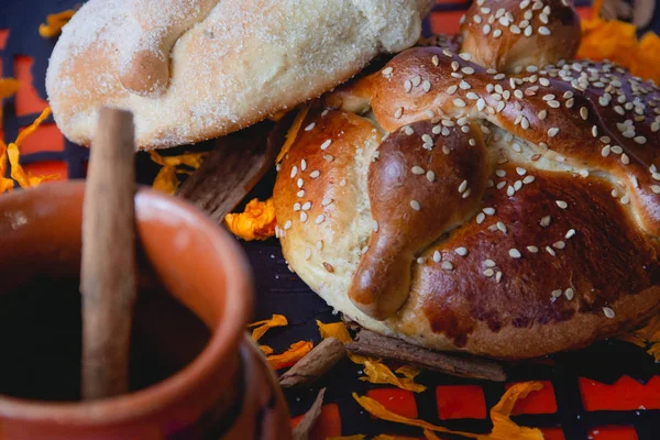 Ölüler Günü Ekmek Meksika Mutfağı Veya Hojaldras — Stok fotoğraf