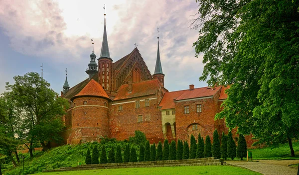 Gothic Cathedral 14Th Century Frombork Here Nicolaus Copernicus Buried — Stock Photo, Image